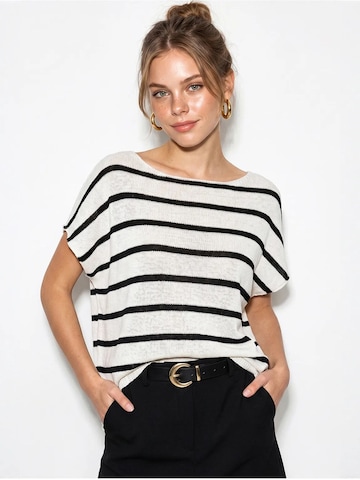 Bianco Lucci - Top 'Strickoberteile' em branco: frente