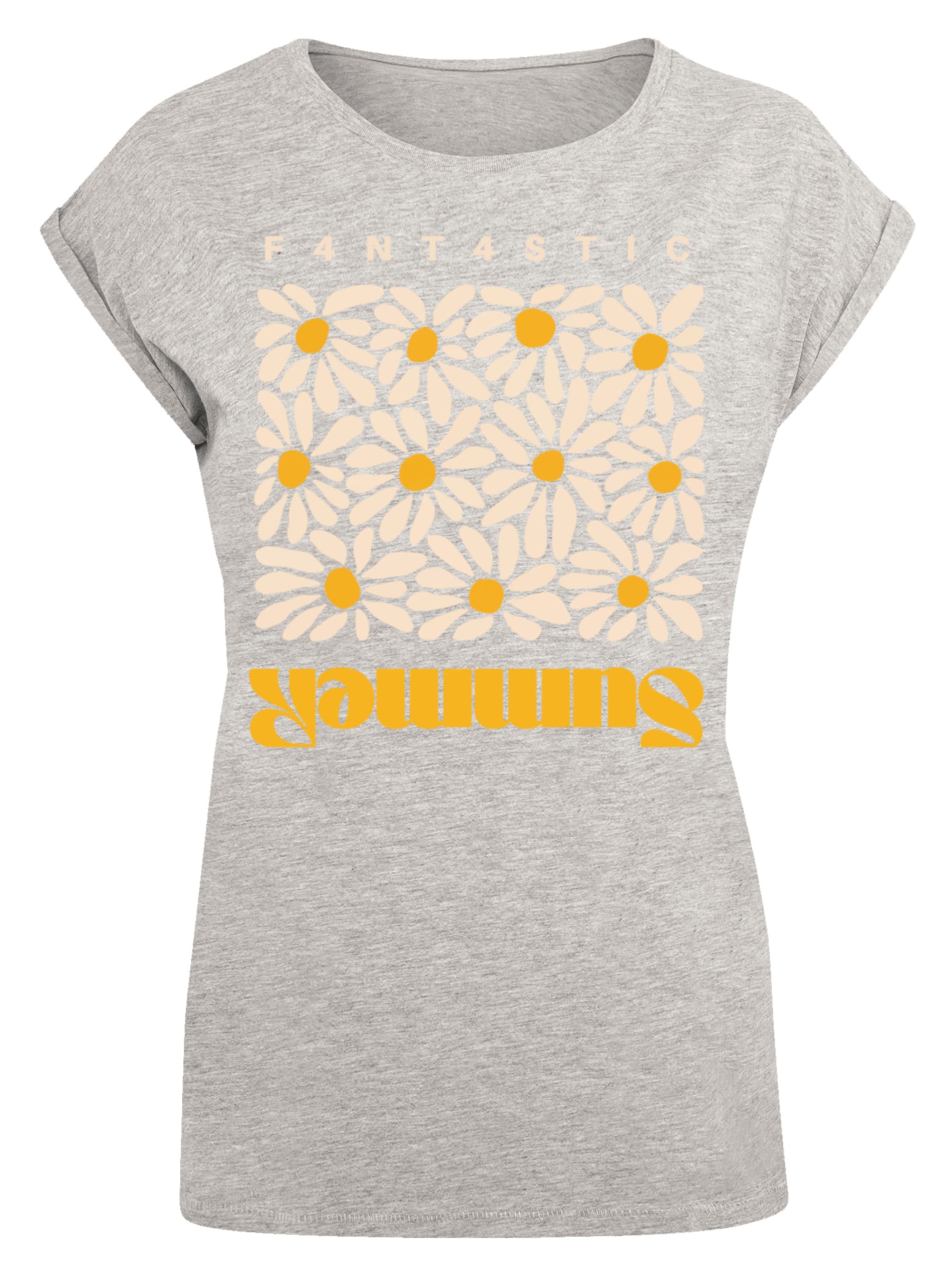 F4NT4STIC Shirt 'Summer Sunflower' in Grey: front