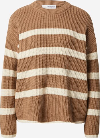 SELECTED FEMME Sweater 'BLOOMIE' in Brown: front