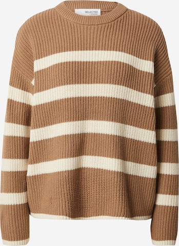 SELECTED FEMME Sweater 'BLOOMIE' in Brown: front