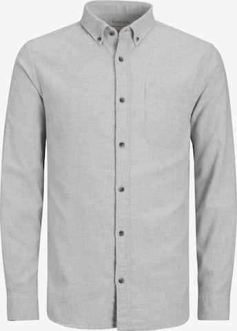JACK & JONES Button Up Shirt 'Classic' in Grey: front