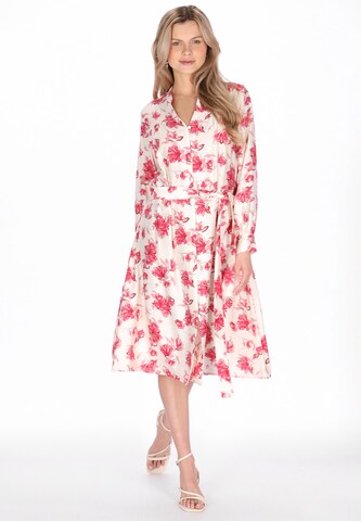 Usha - Vestido camisero en rosa: frente