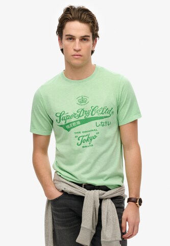 T-Shirt Superdry en vert : devant