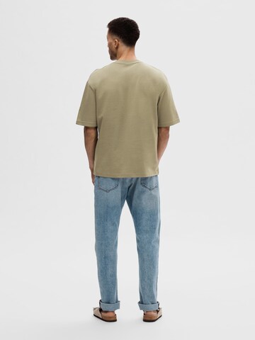 SELECTED HOMME Футболка 'SLHOSCAR' в Серый