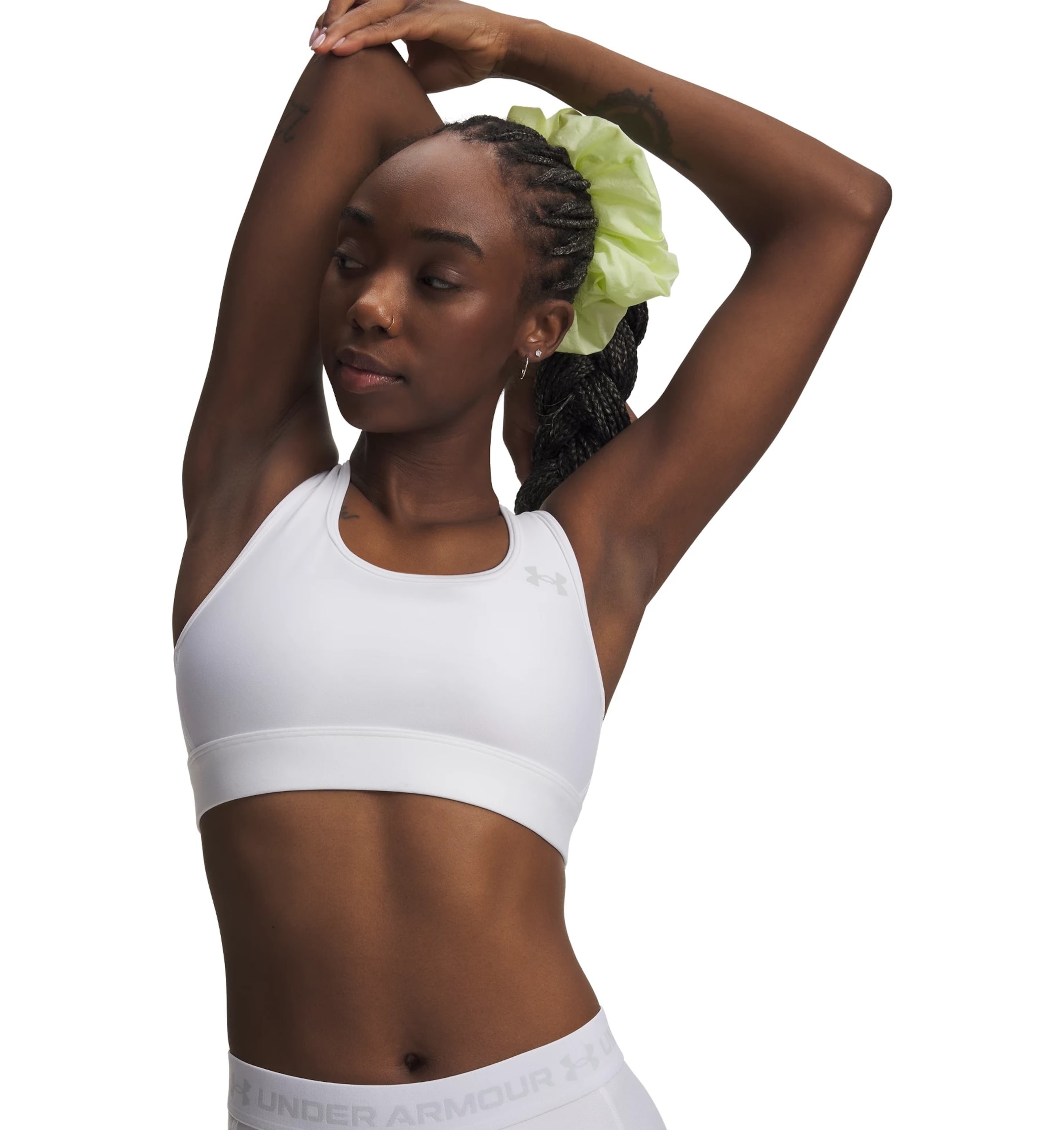 UNDER ARMOUR Sports Bra in White: front