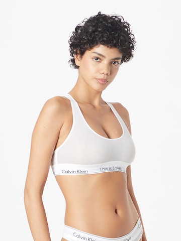 Calvin Klein UnderwearBustier Grudnjak - bijela boja: prednji dio