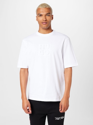 HUGO - Camisa 'Dleek' em branco: frente