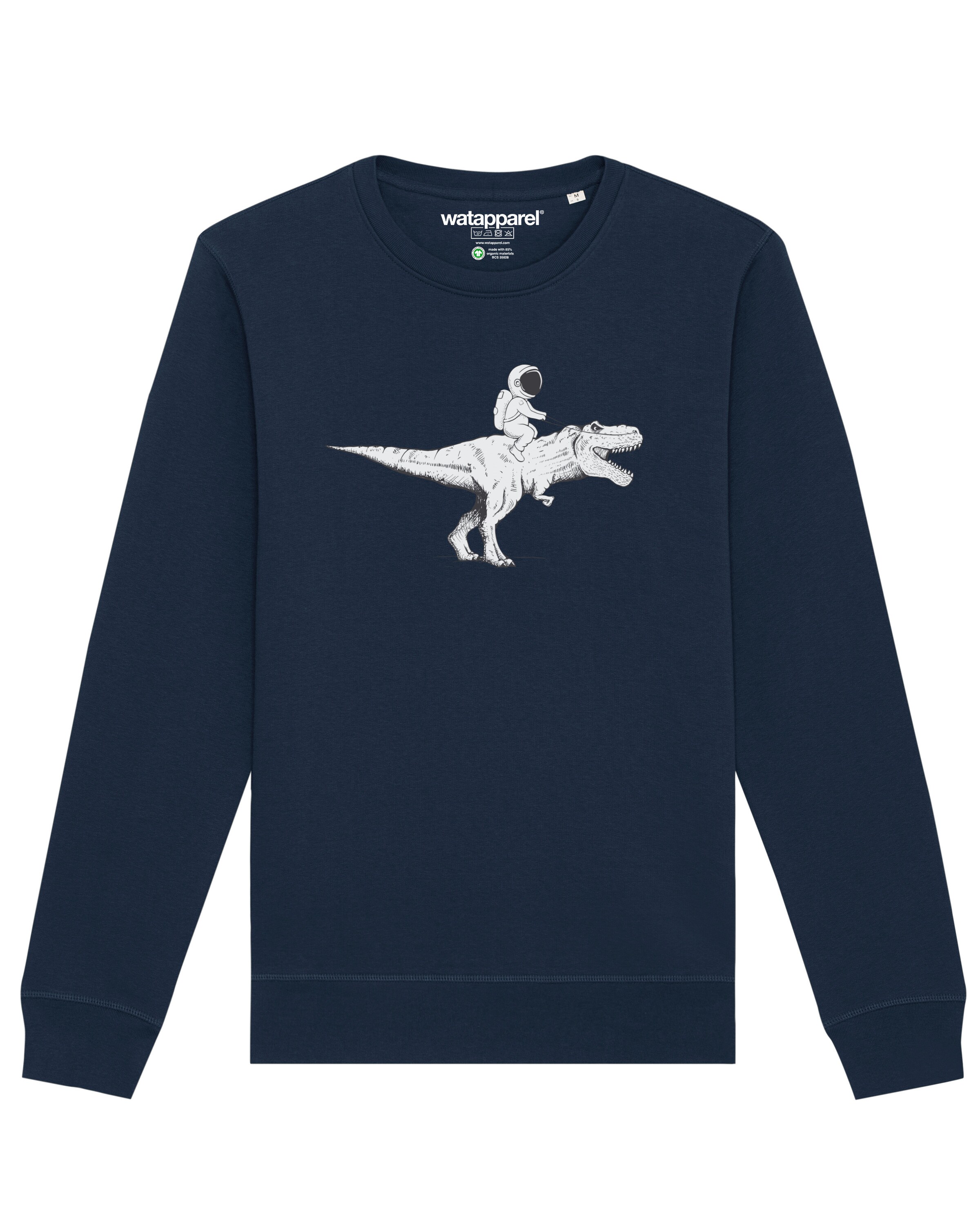 Sweat-shirt ' Astronaut on T-Rex ' Watapparel en bleu : devant