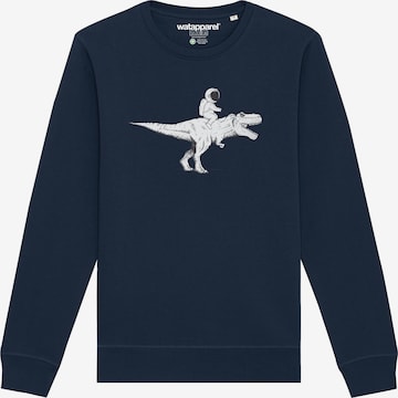 Sweat-shirt ' Astronaut on T-Rex ' Watapparel en bleu : devant