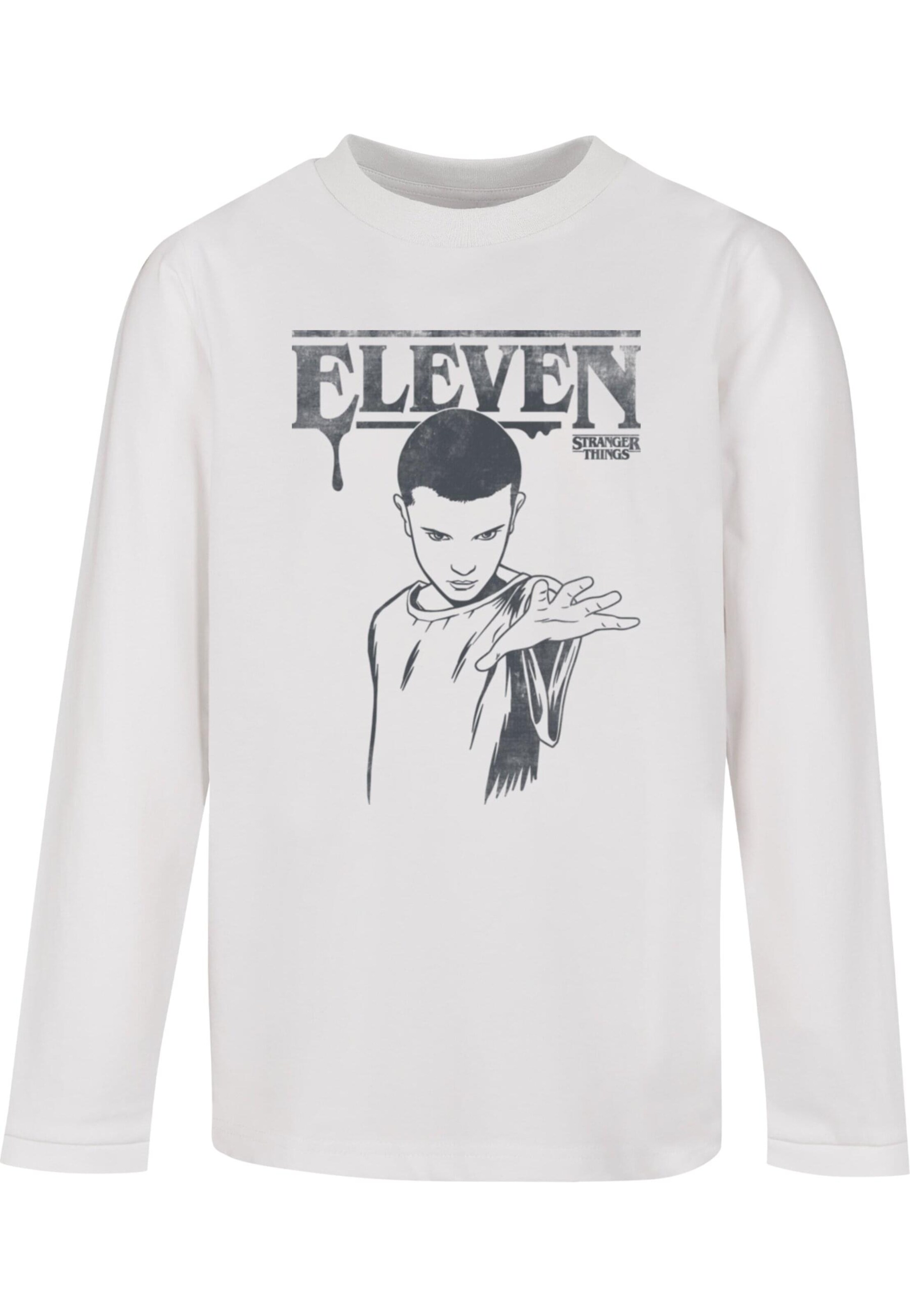 ABSOLUTE CULT Shirt 'Stranger Things - Dark Eleven' in Wit: voorkant