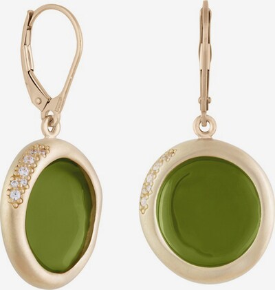 Zoccai Ohrhänger in gold / oliv, Produktansicht