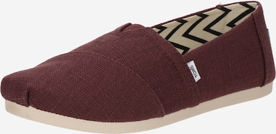 Loaferai 'ALPARGATA' iš TOMS, spalva – tamsiai raudona, Prekių apžvalga