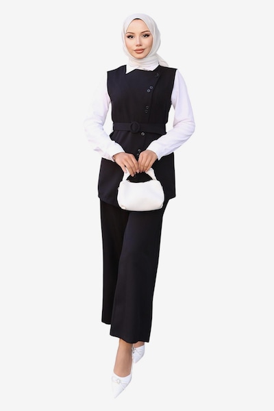 MODAMIHRAM Pantalons de tailleur en noir, Vue avec produit