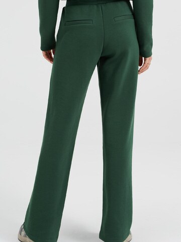 WE Fashion Широка кройка Панталон с ръб в зелено