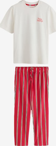 Next Pitkä pyjama 'Happy Holidays' värissä punainen: etupuoli