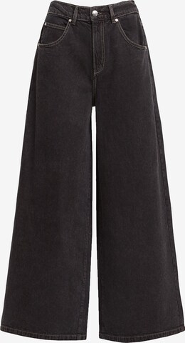 Bershka Wide leg Jeans in Grey: front