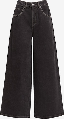 Bershka Wide leg Jeans in Grijs: voorkant