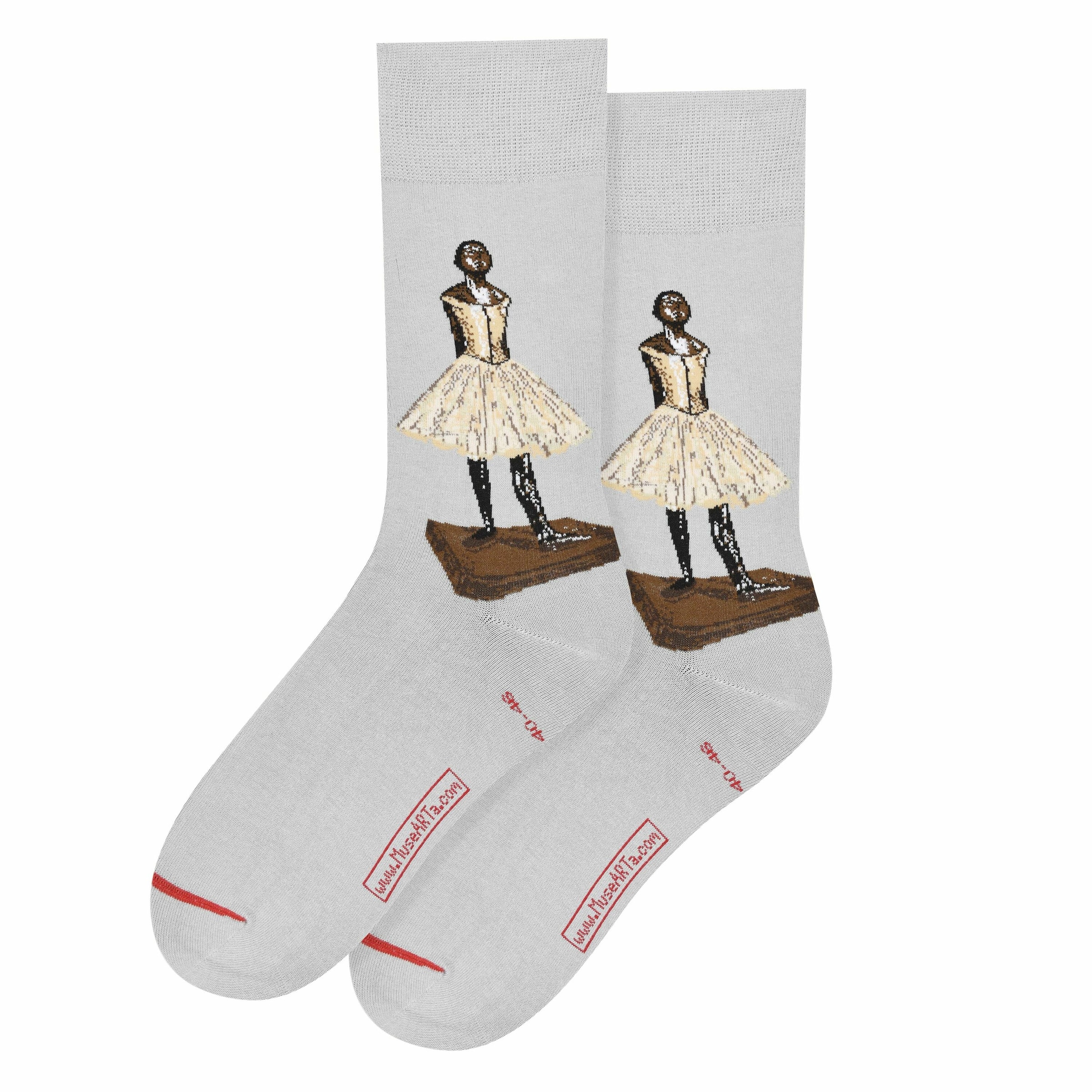 MuseARTa Socken Edgar Degas - Kleine Vierzehnjährige Tänzerin in Hellgrau 