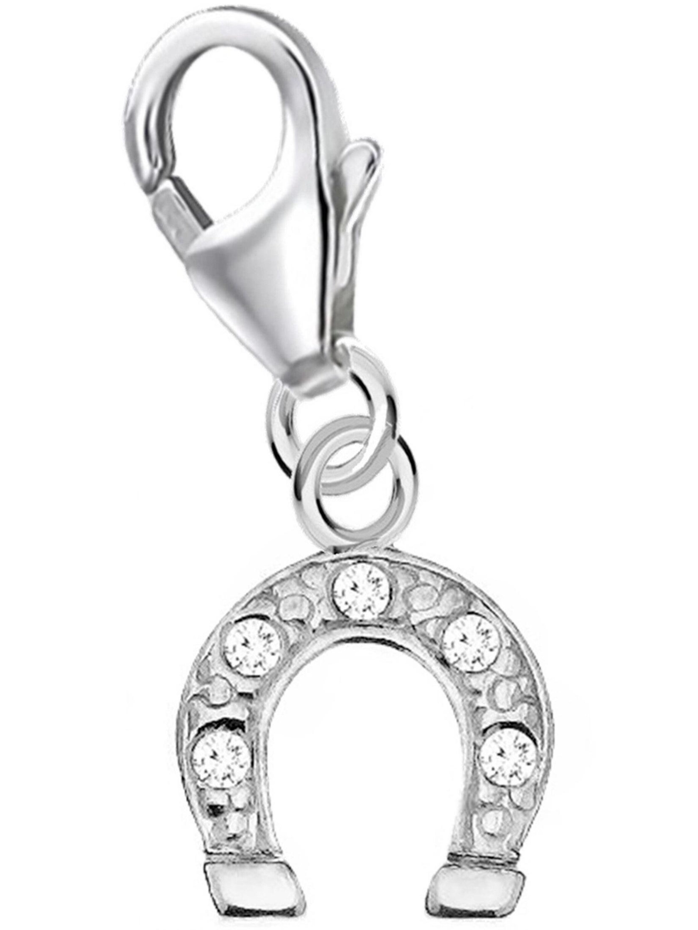 Goldene Hufeisen Pendant 'Glücksbringer' in Silver: front