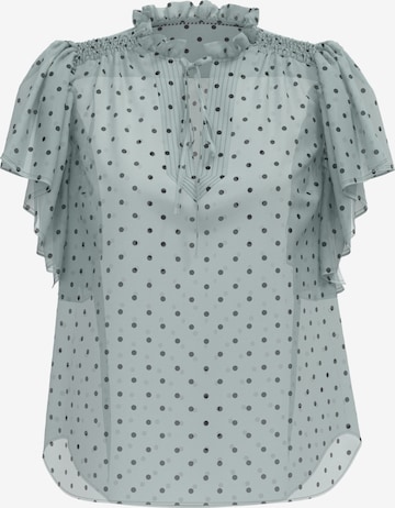 Chemisier 'Dionne' co'couture en bleu : devant