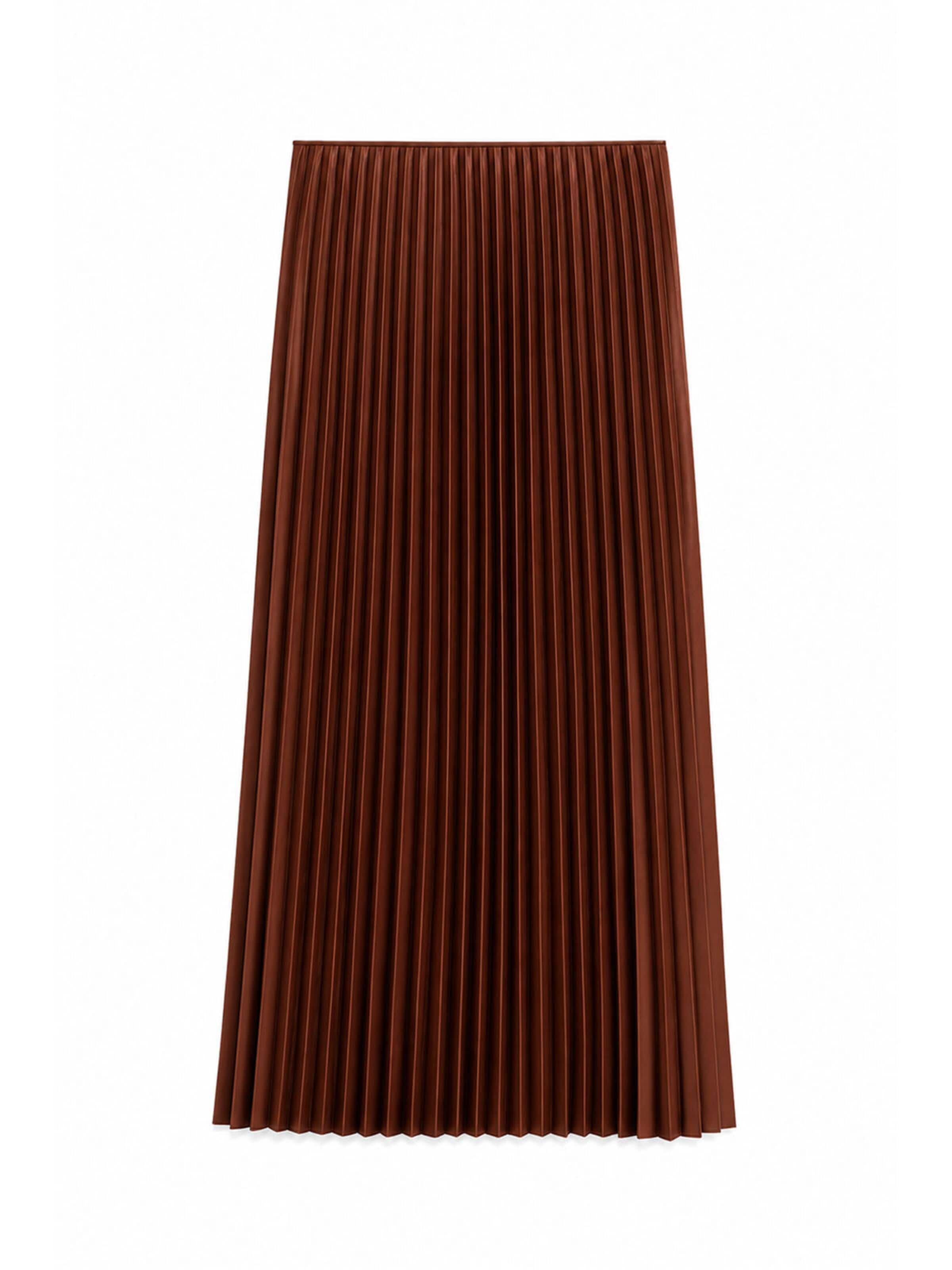 Jupe 'Pleated Skirt' Touché Privé en marron : devant