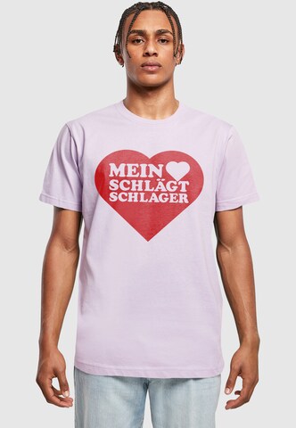 Merchcode T-Shirt 'MHSS Herz' in Lila: Vorderseite