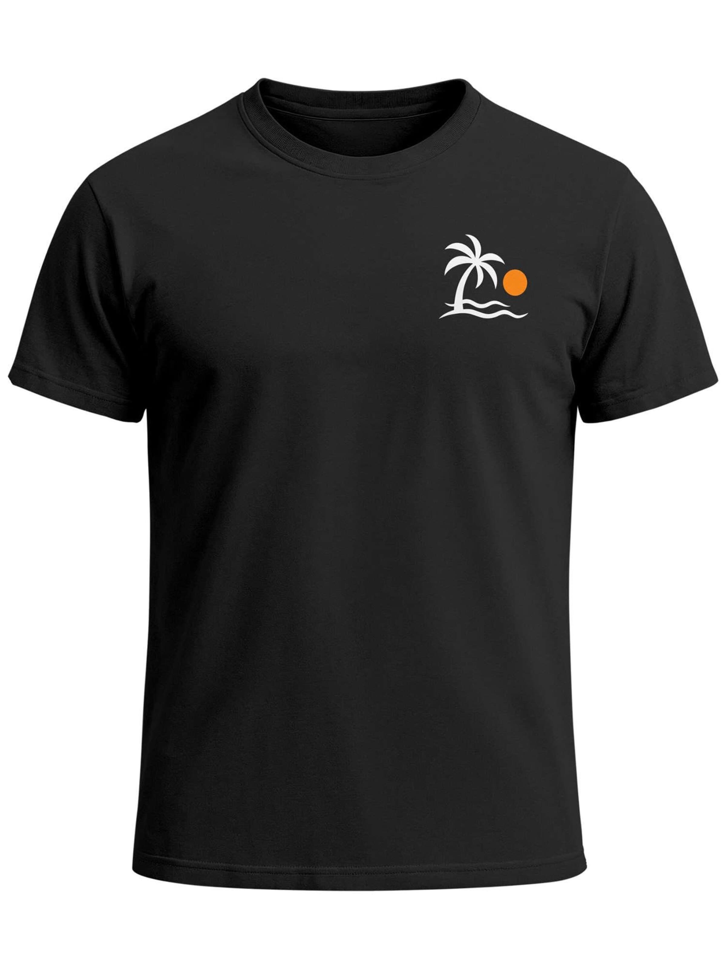 Neverless Shirt 'Palme' in Black: front