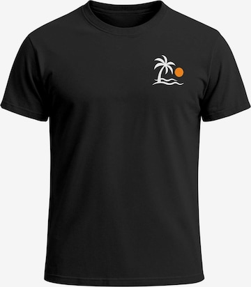 Neverless Shirt 'Palme' in Black: front