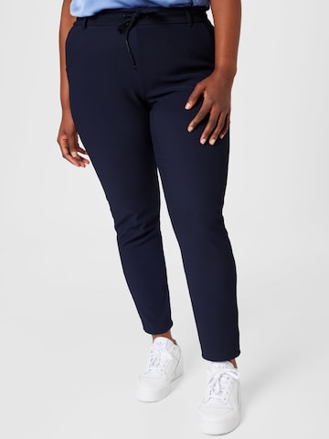 ONLY Carmakoma Slimfit Broek in Blauw: voorkant