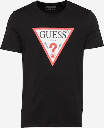 T-Shirt GUESS en noir : devant