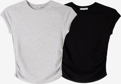 Tricou Bershka pe gri amestecat / negru, Vizualizare produs