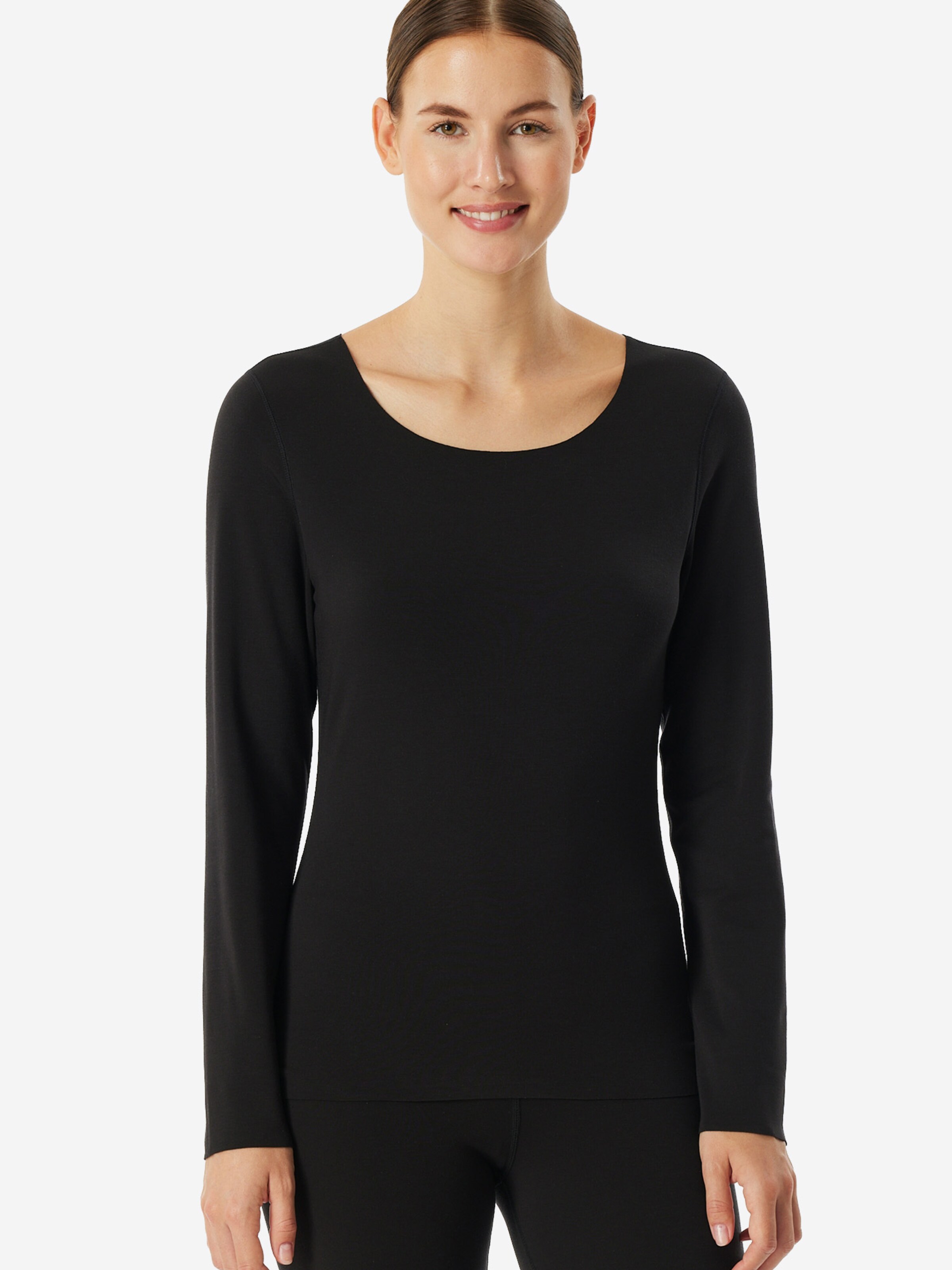 SCHIESSER Onderhemd ' Invisible Soft Warming ' in Zwart: voorkant