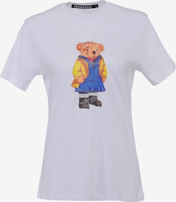 T-shirt ' Ted ' FRESHLIONS en blanc : devant