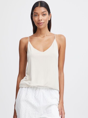 b.young Top 'Perl' in Beige: front