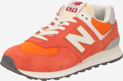 new balance Låg sneaker '574' i elfenben / grå / orange / hummer, Produktvy