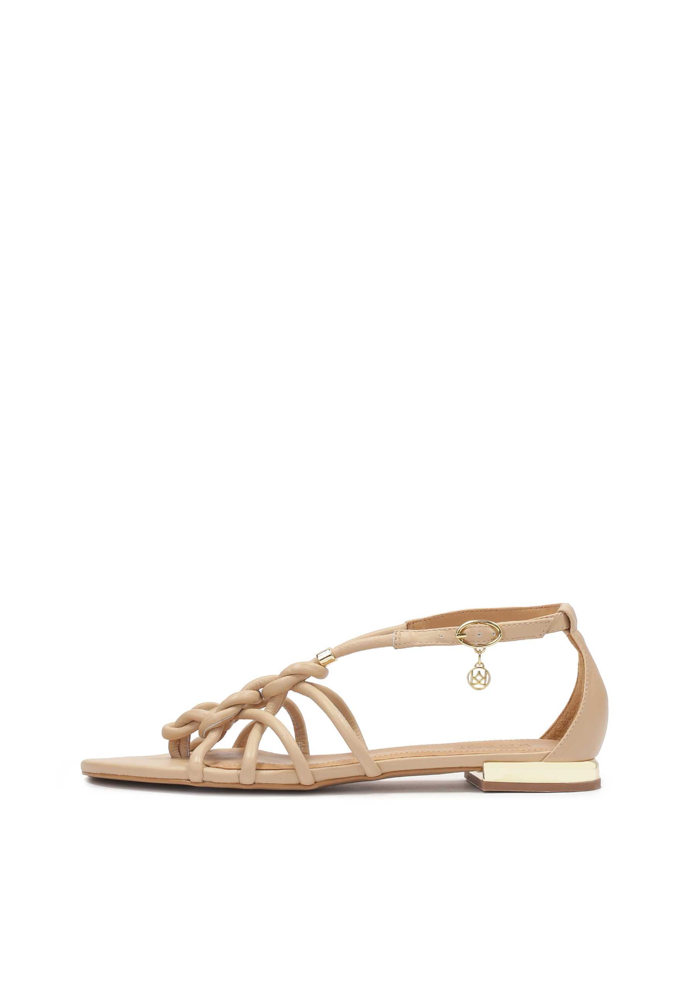 Kazar Strap Sandals in Beige: front