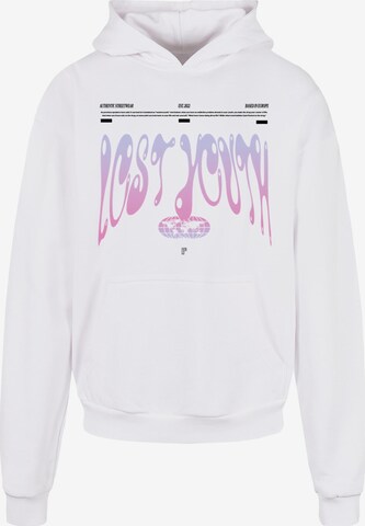 Sweat-shirt Lost Youth en blanc : devant