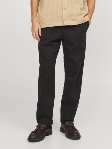 JACK & JONES Wide leg Chino Pants in Black: front