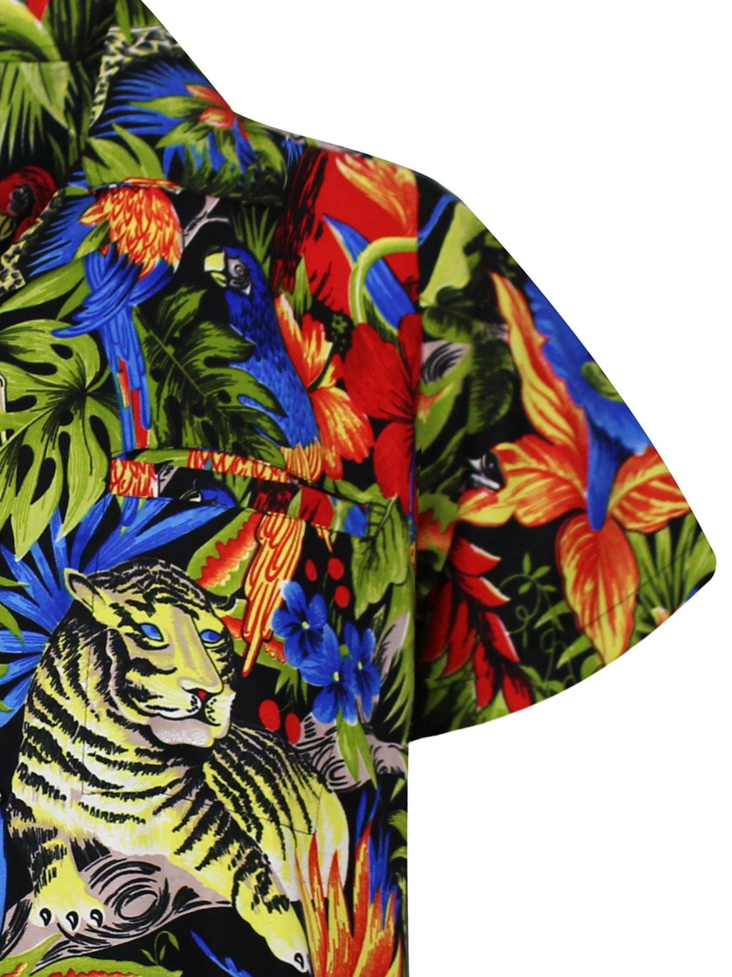 King Kameha Shirt 'Jungle' in Black