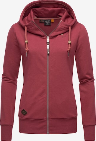 Ragwear Zip-Up Hoodie 'Paya' in Red: front