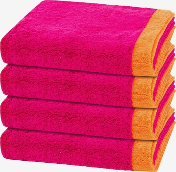 Cawö Handdoek 'Lifestyle Splash' in Roze: voorkant