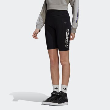 ADIDAS ORIGINALS Skinny Radlerhose in Schwarz: Vorderseite