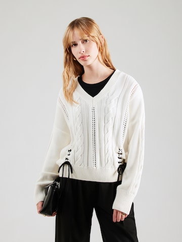 BOSS Sweater 'C_Fangallo' in White: front