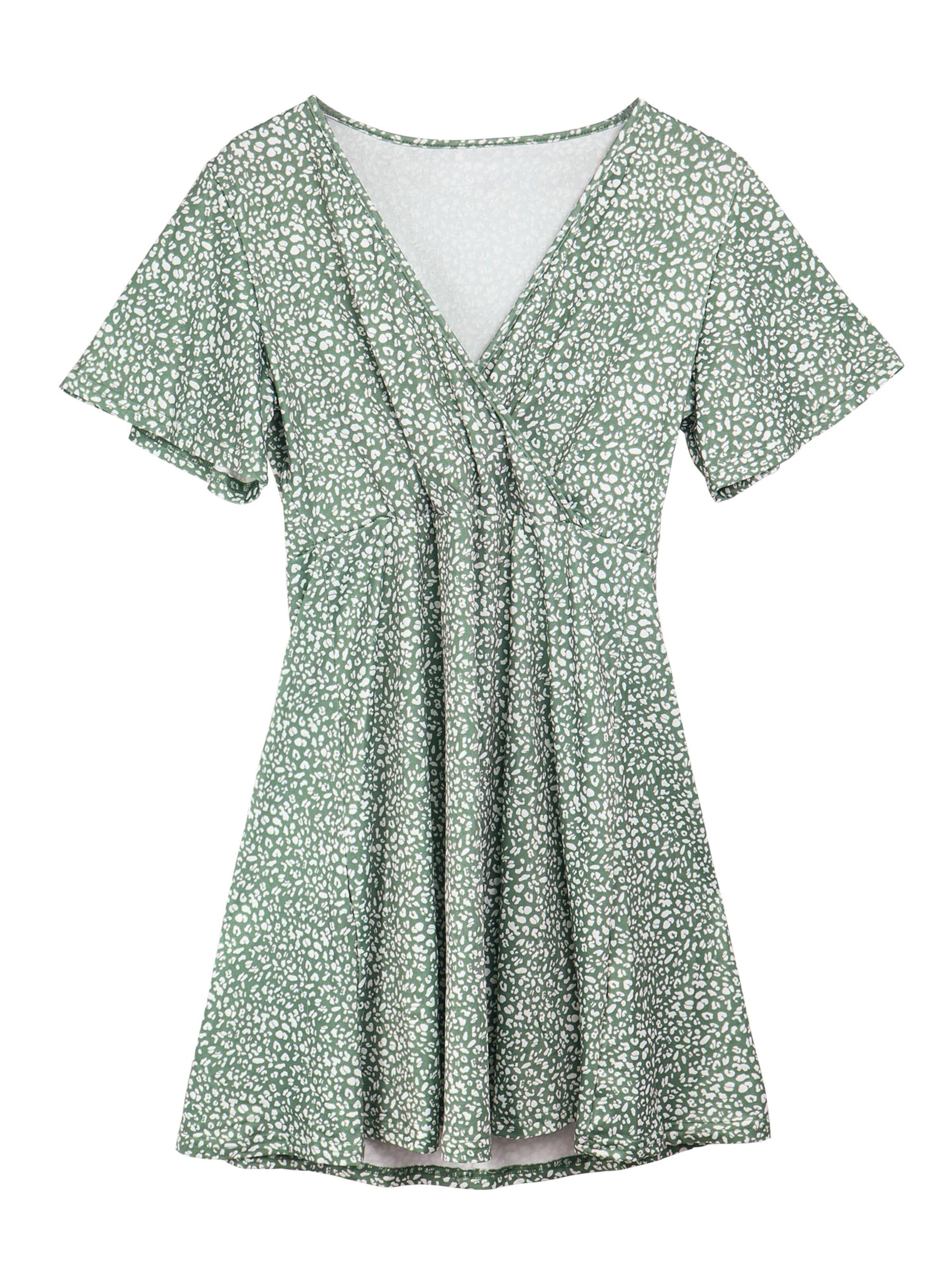 MEETWEE Summer Dress 'Floral' in Green: front