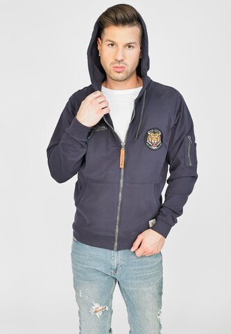 TOP GUN Sweatvest ' ' in Blauw: voorkant