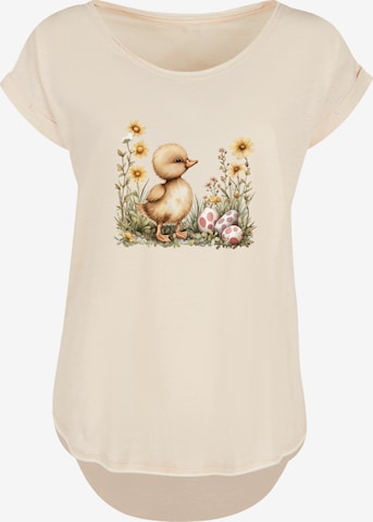 F4NT4STIC T-Shirt 'Niedliche Enten Ostereier' in Beige: Vorderseite