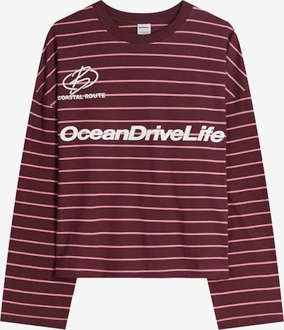 Bershka Paita värissä roosa / viininpunainen / valkoinen, Tuotenäkymä