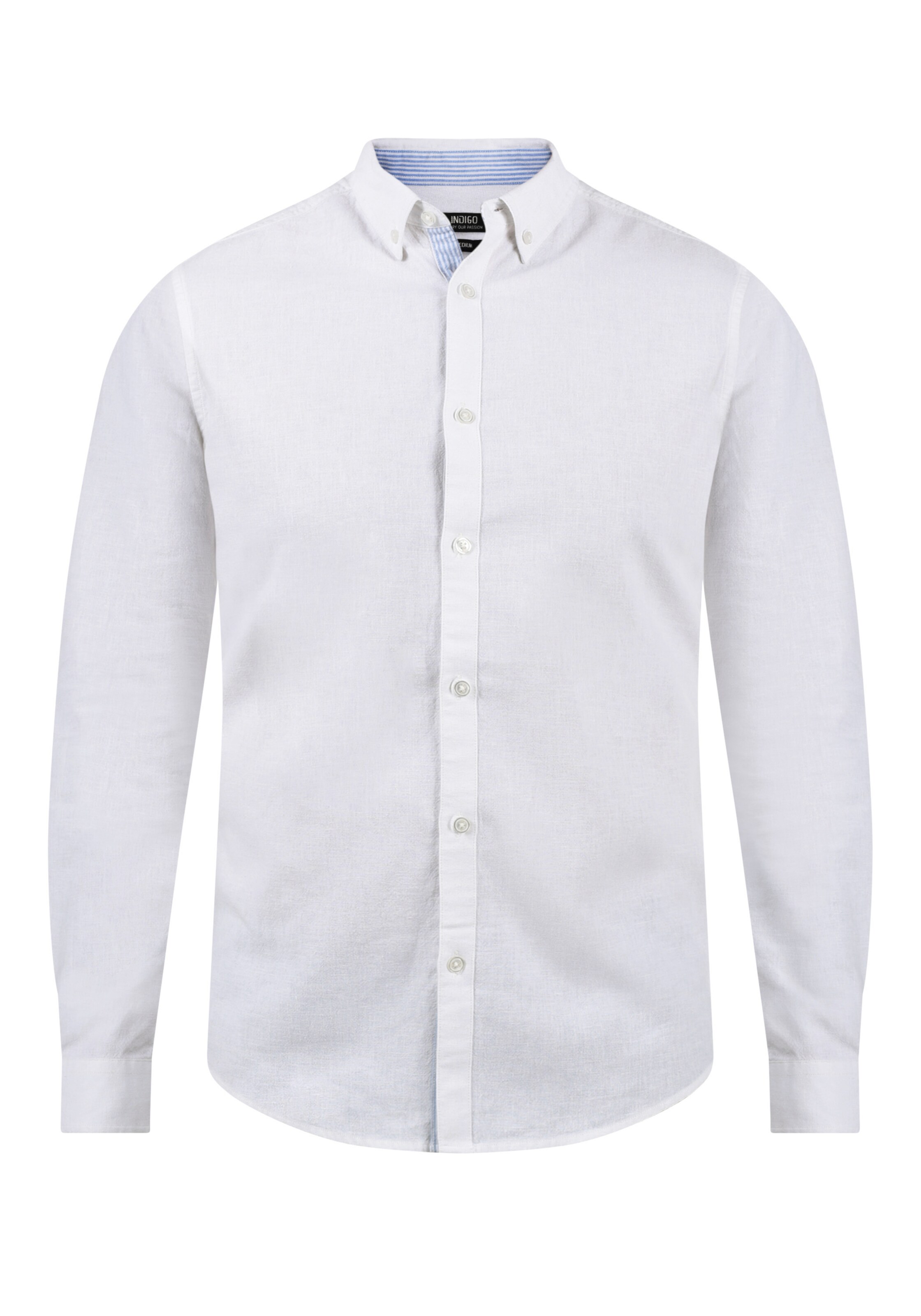 INDICODE JEANS Regular fit Button Up Shirt 'IDLuan' in White: front