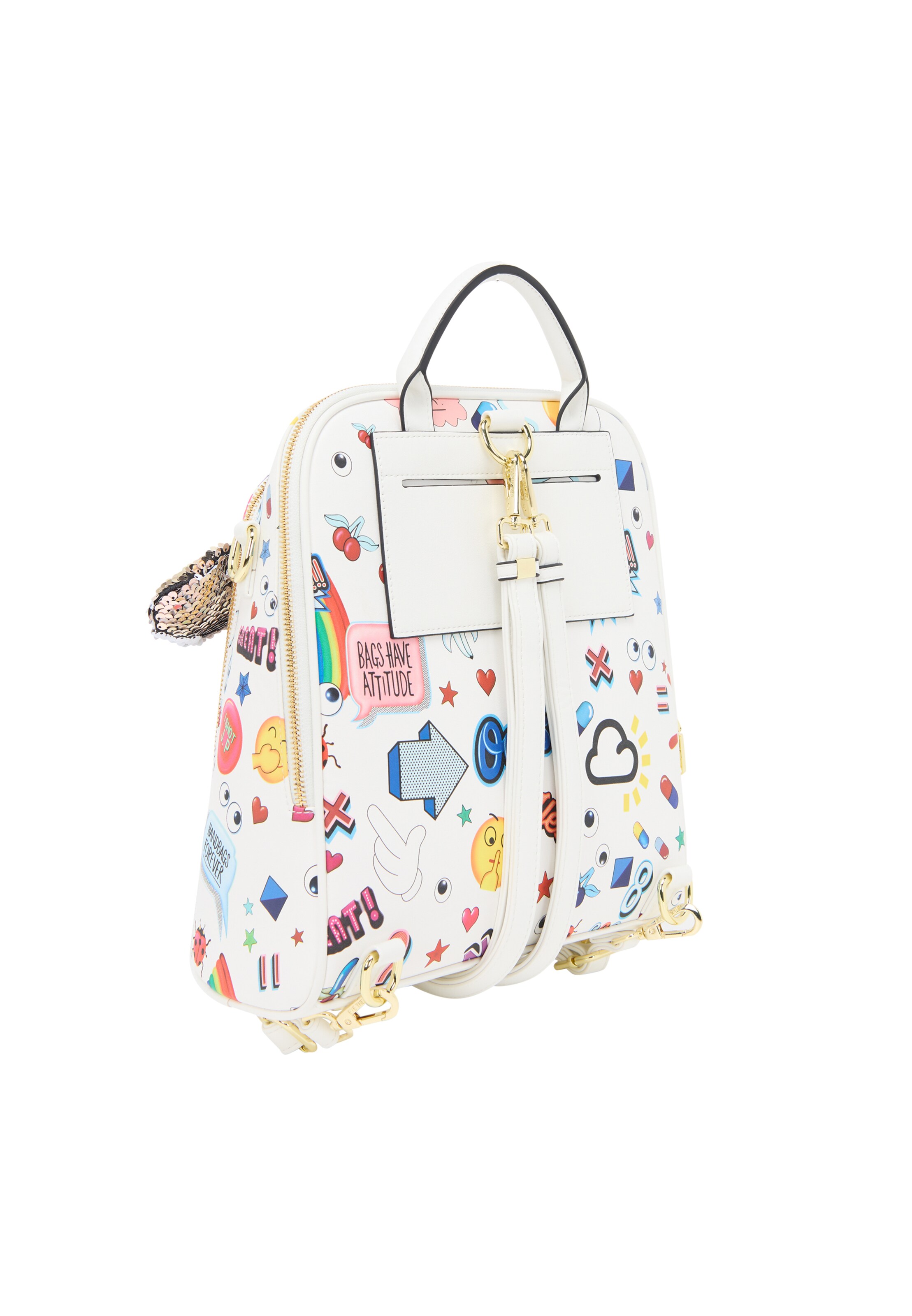 MYMO Batoh 'Pop Eyetheme' – bílá