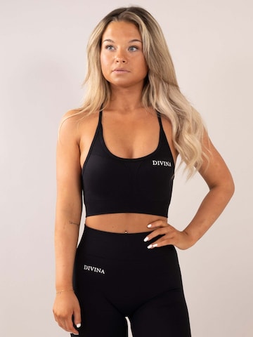 Bustino Reggiseno sportivo 'Four' di Divina in nero: frontale